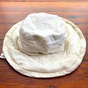 Scala gauzy wide brim cloth packable adjustable size sun beach hat